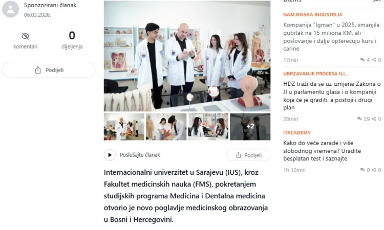 Medicine and Dental Medicine at IUS